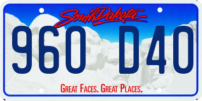 SD license plate 96OD40