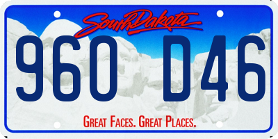 SD license plate 96OD46