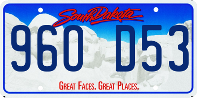 SD license plate 96OD53