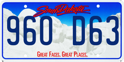 SD license plate 96OD63