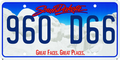 SD license plate 96OD66