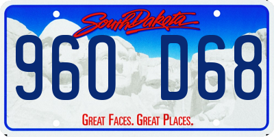 SD license plate 96OD68