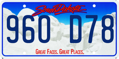 SD license plate 96OD78