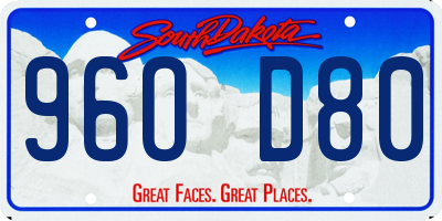 SD license plate 96OD80