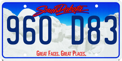 SD license plate 96OD83