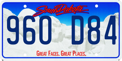 SD license plate 96OD84