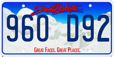 SD license plate 96OD92