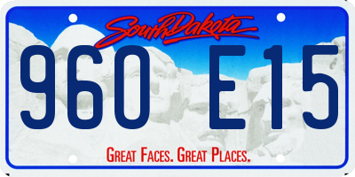 SD license plate 96OE15