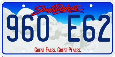 SD license plate 96OE62
