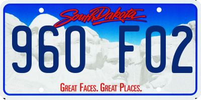 SD license plate 96OF02