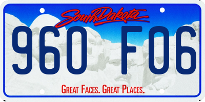 SD license plate 96OF06