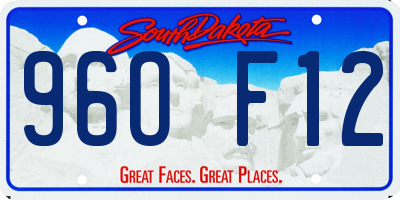 SD license plate 96OF12