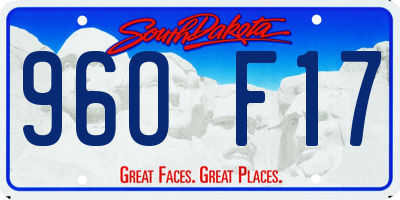 SD license plate 96OF17
