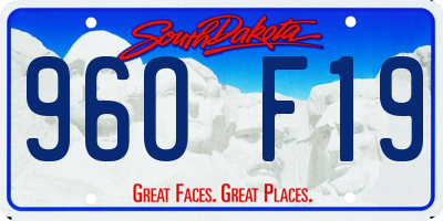 SD license plate 96OF19