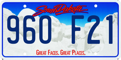 SD license plate 96OF21