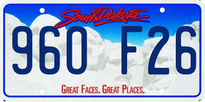 SD license plate 96OF26