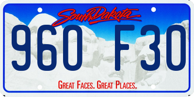 SD license plate 96OF30