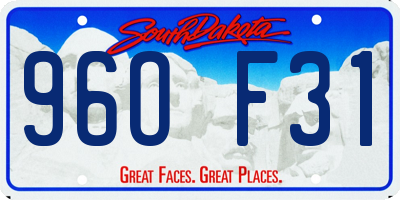 SD license plate 96OF31