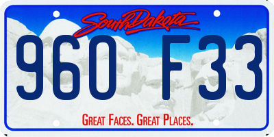 SD license plate 96OF33