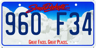 SD license plate 96OF34