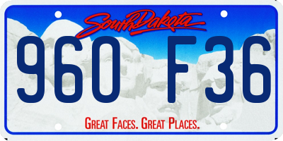 SD license plate 96OF36