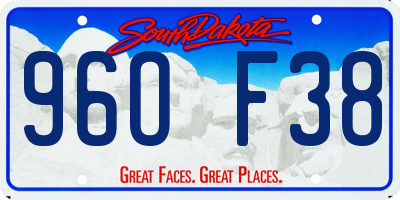 SD license plate 96OF38