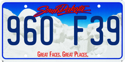 SD license plate 96OF39