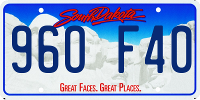 SD license plate 96OF40