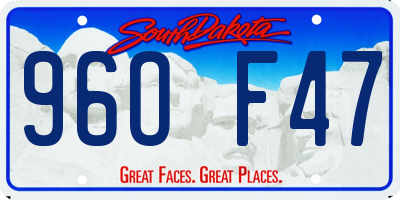 SD license plate 96OF47