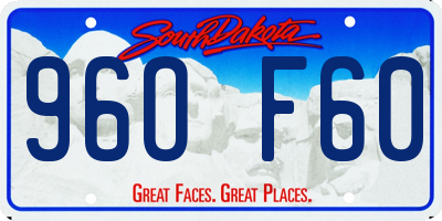 SD license plate 96OF60