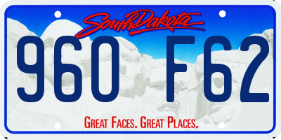 SD license plate 96OF62