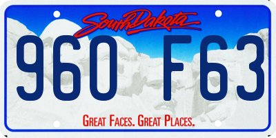 SD license plate 96OF63