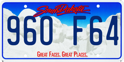 SD license plate 96OF64