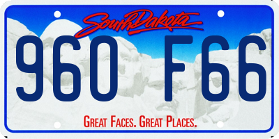 SD license plate 96OF66