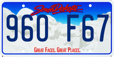 SD license plate 96OF67