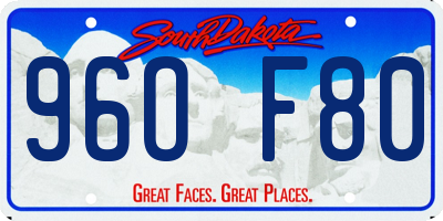 SD license plate 96OF80