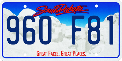 SD license plate 96OF81