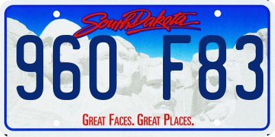 SD license plate 96OF83