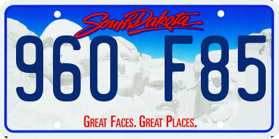 SD license plate 96OF85