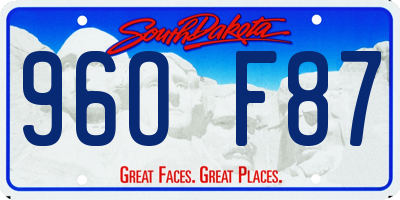 SD license plate 96OF87