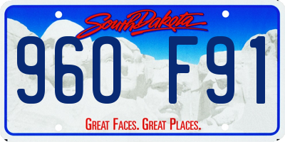 SD license plate 96OF91