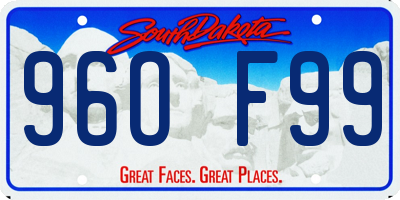 SD license plate 96OF99