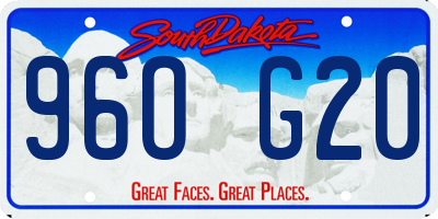 SD license plate 96OG20