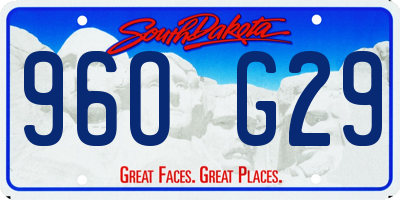SD license plate 96OG29