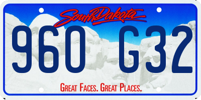 SD license plate 96OG32