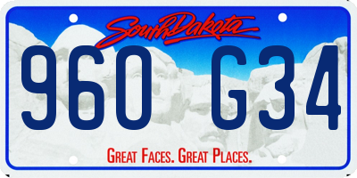 SD license plate 96OG34