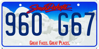 SD license plate 96OG67