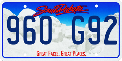 SD license plate 96OG92