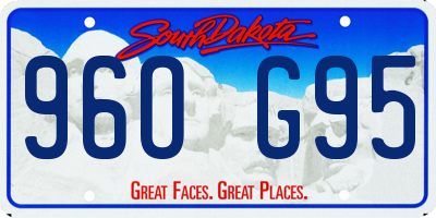 SD license plate 96OG95