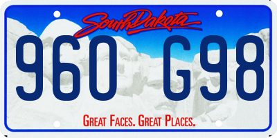 SD license plate 96OG98